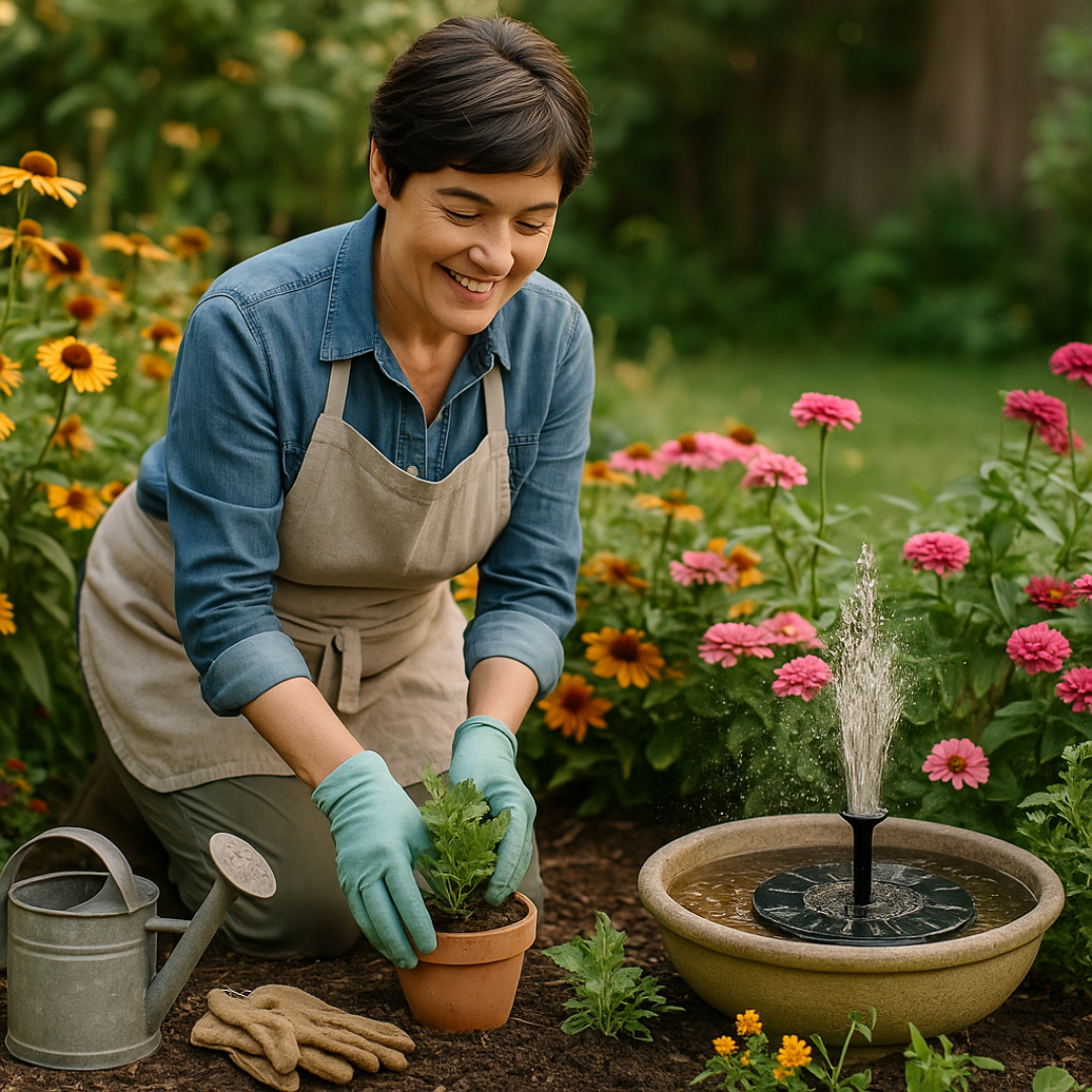 Peachlife™ Solar Garden Fountain – Eco-Friendly Outdoor Water Feature