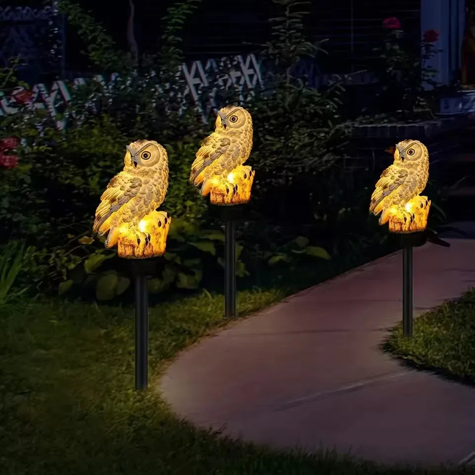 Charming Solar Owl Garden Light | Waterproof Outdoor Yard Ornament