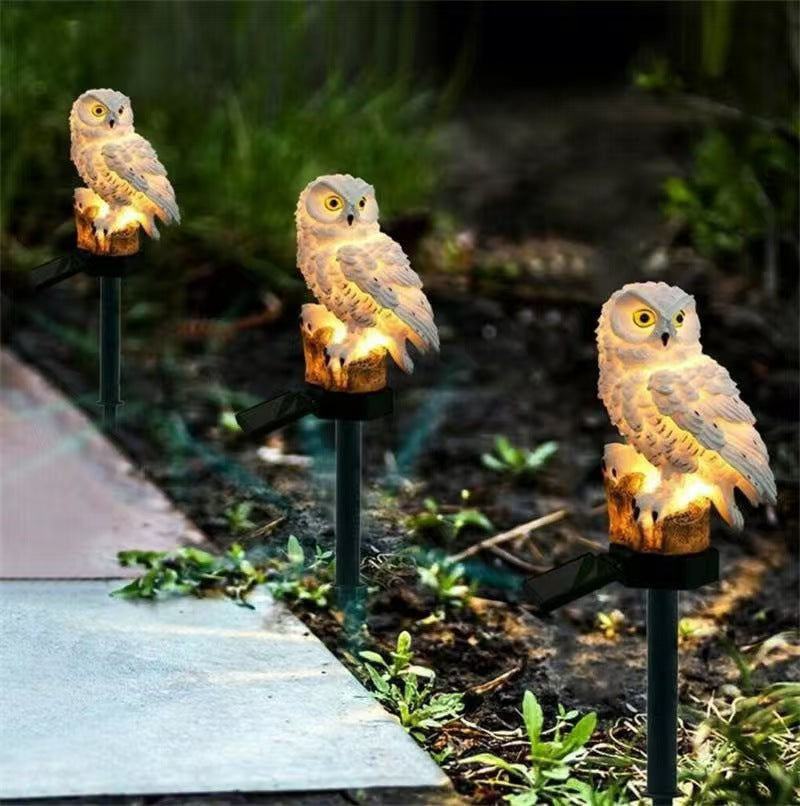 Charming Solar Owl Garden Light | Waterproof Outdoor Yard Ornament