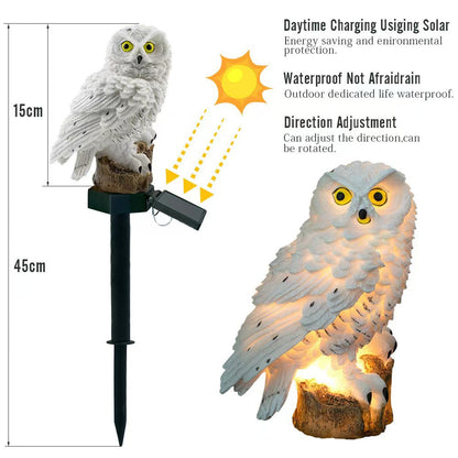 Charming Solar Owl Garden Light | Waterproof Outdoor Yard Ornament