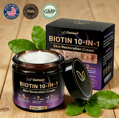 ✨Made and Shipped from USA ✨Owiwell® Biotin 10-in-1 Skin Restoration Cream 🍀